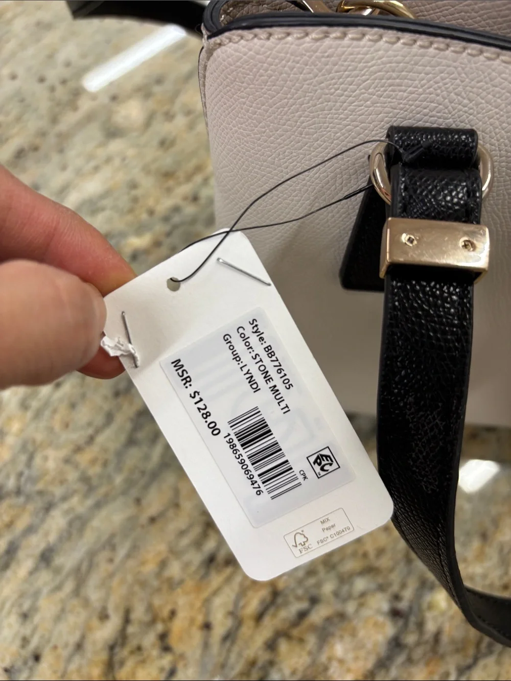 GUESS lyndi small girlfriend satchel bag cream beige